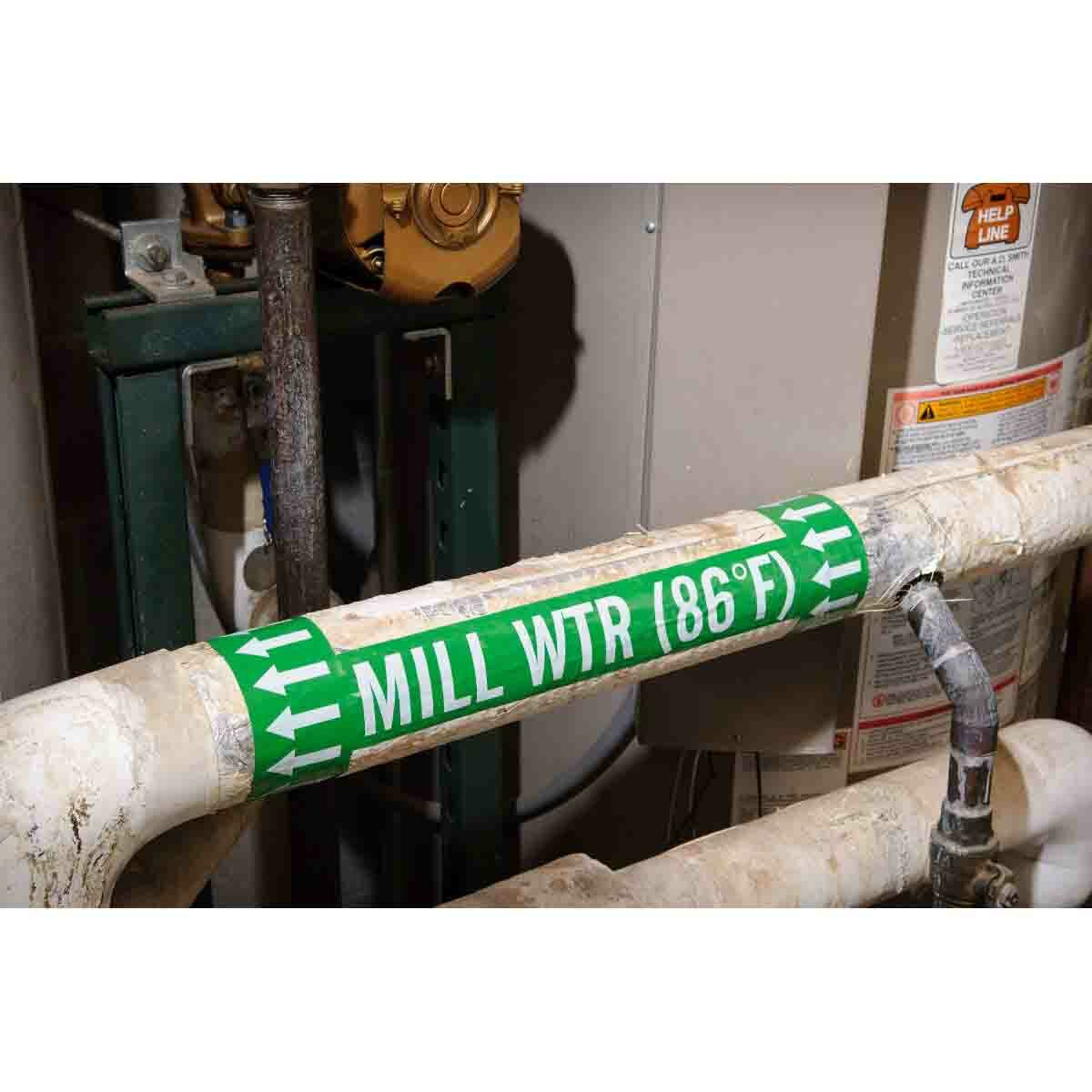 BRADY Brady 91425 Directional Flow Permanent Acrylic Arrow Tape, White on Green, 30 yd L x 1 in W x 0.004 in THK, B-946 Vinyl