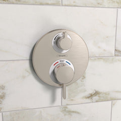 HANSGROHE Hansgrohe 15757821 Ecostat S Two Handle Thermostatic Valve Trim in Brushed Nickel