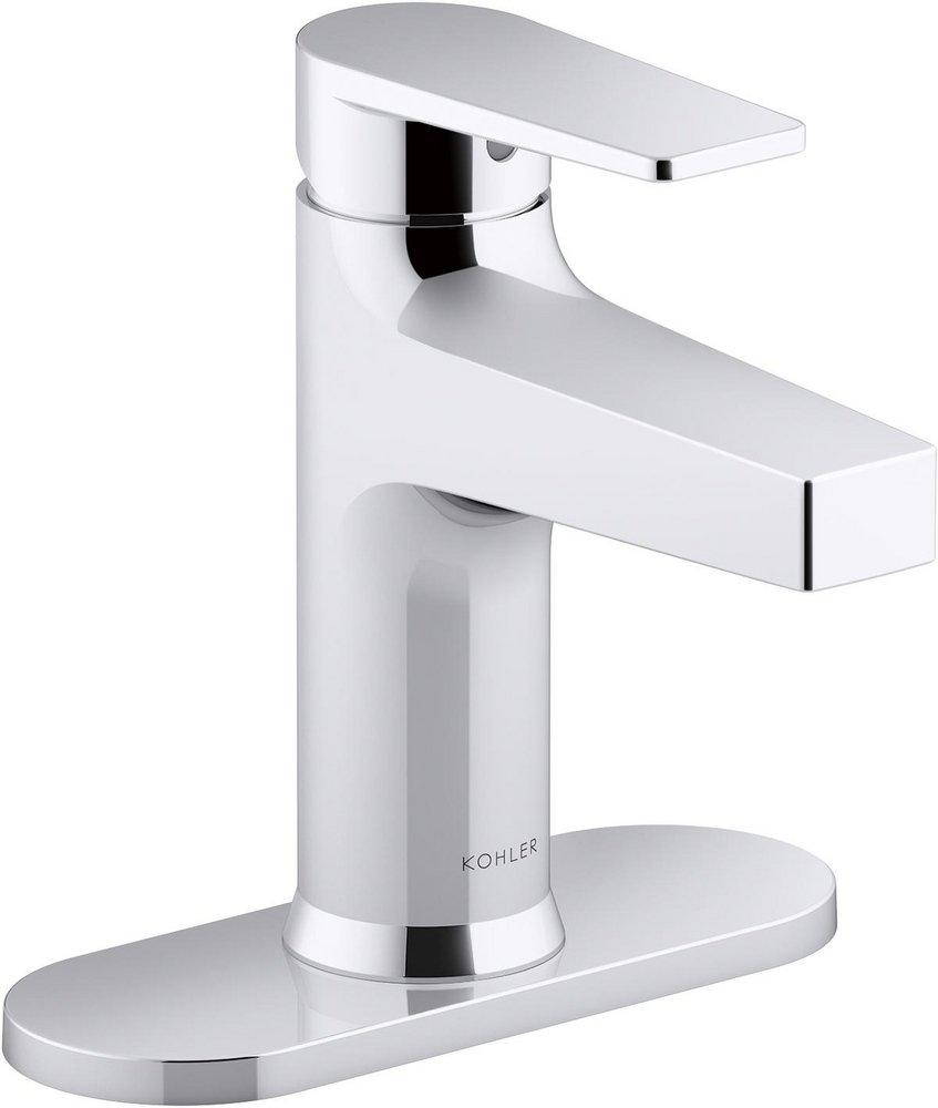 KOHLER Kohler 74021-4-CP Taut Single Handle Monoblock Bathroom Sink Faucet In Polished Chrome