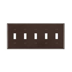 LEVITON Leviton 85023 Wallplate 5 Gang Toggle Switch 4.5 in H x 9.99 in W