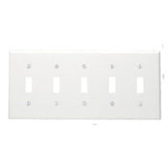 LEVITON Leviton 85023 Wallplate 5 Gang Toggle Switch 4.5 in H x 9.99 in W