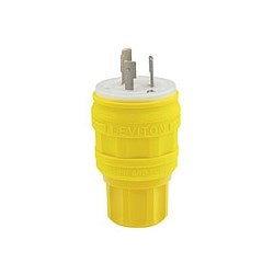 LEVITON Leviton 26W47 Locking Plug 1-Phase Grounding Watertight Cable Mount 125 VAC 20 A NEMA L5-20P