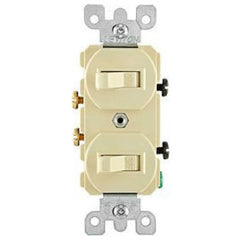 LEVITON Leviton 5334-I Duplex Style Combination Switch 20A 120/277V
