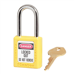 MASTER LOCK Master Lock 410KAYLW Zenex Lockout Padlock Keyed Alike 1-1/2 Shackle Yellow