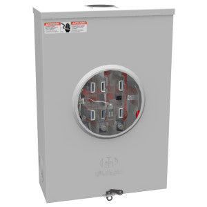 MILBANK Milbank U4701-RL-QG Meter Socket Ringless 200A 600V 3-PH 7-Jaw OH/UG Lever Bypass Small Hub Opening Quadplex Ground Surface-Mount NEMA 3R