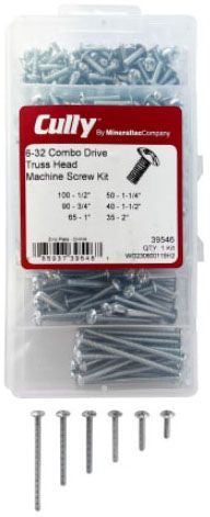 MINERALLAC Minerallac 39546 Machine Screw Kit, Steel, Truss Head, Phillips/Slotted Drive, 380 Pieces