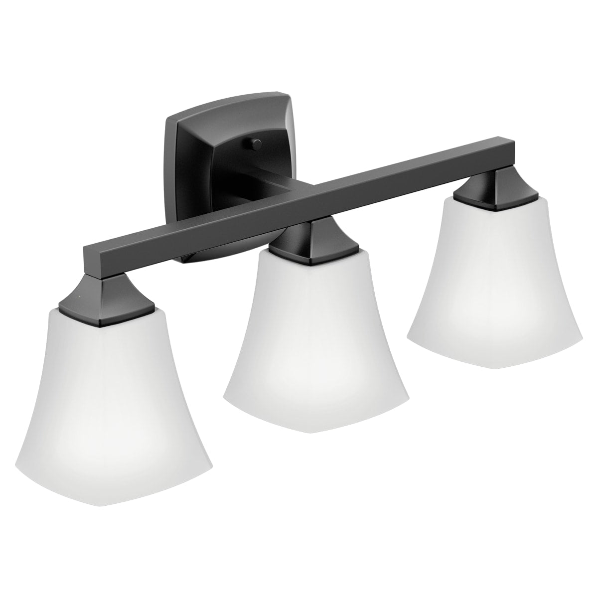MOEN Moen YB5163BL Voss Matte Black Three Globe Bath Light