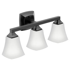 MOEN Moen YB5163BL Voss Matte Black Three Globe Bath Light