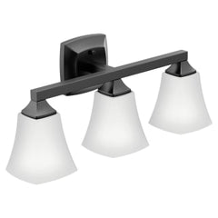 MOEN Moen YB5163BL Voss Matte Black Three Globe Bath Light