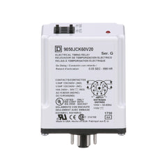 SCHNEIDER ELECTRIC Square D 9050JCK60V20 Timing Relay 10 Amp DPDT Plug-In Socket 120VAC 110VDC