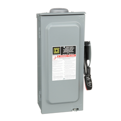 SCHNEIDER ELECTRIC Square D H321NRB Fusible Heavy Duty Safety Switch 30A 4-Wire 3-Pole 1 Neutral