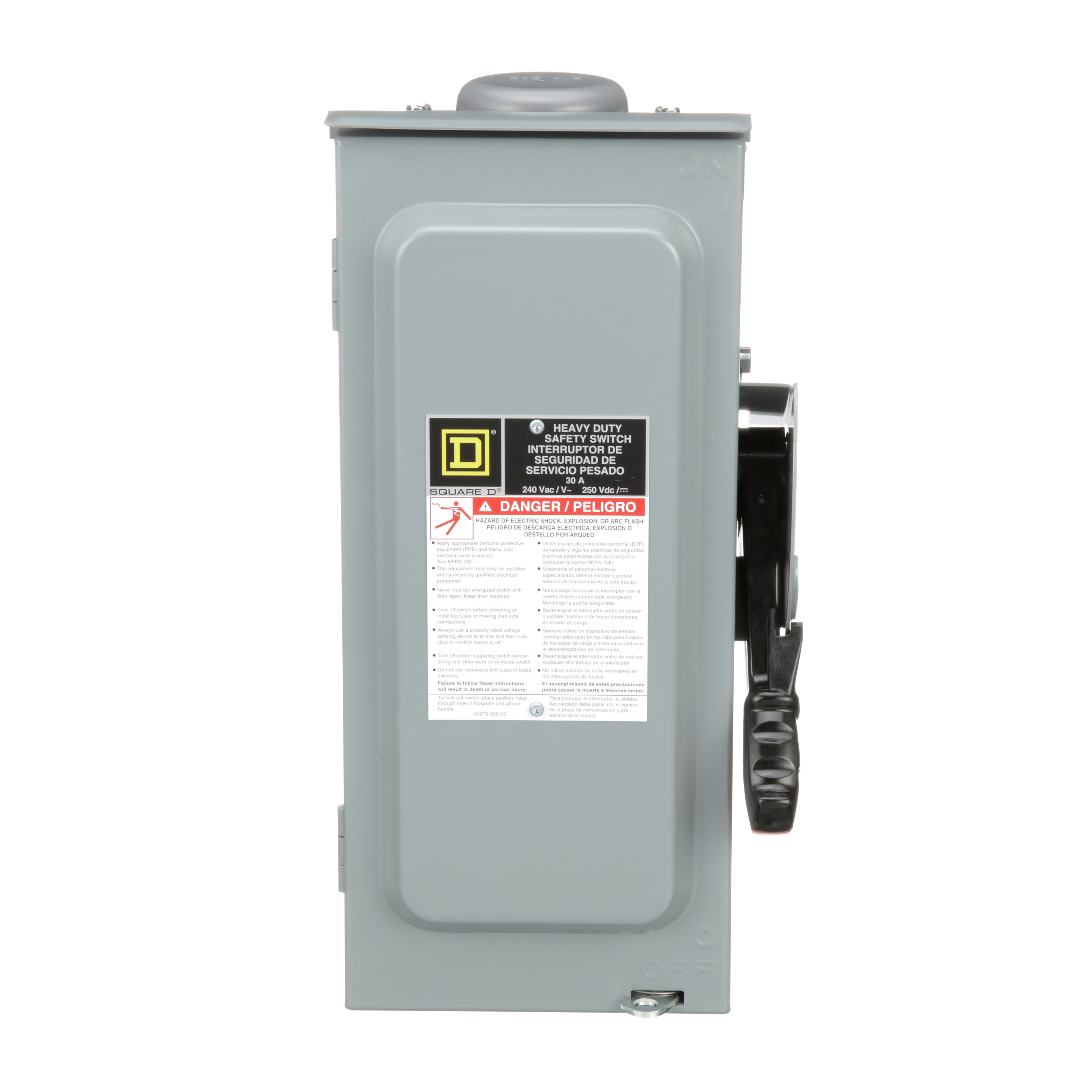 SCHNEIDER ELECTRIC Square D H321NRB Fusible Heavy Duty Safety Switch 30A 4-Wire 3-Pole 1 Neutral