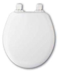BEMIS Bemis 483SLOW-000 14-3/8 x 16-3/4, White Molded Wood/Plastic, Closed Front, Round, Toilet Seat