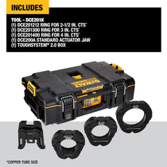 DEWALT DeWALT DCK201K Press Kit Tool Kit, Press Rings and Jaw, 2-1/2 to 4 Inch