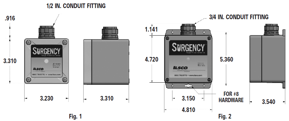 ILSCO Ilsco RE-050-1R1X-C Surgency Surge Protection 120/240 Volt Lead Wire Size 12