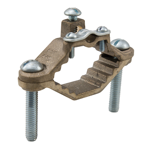 ILSCO Ilsco BGC-1A Permaground Bronze Ground Clamp, Conductor Range 4-8, Pipe Sizes 1/2 to 1in