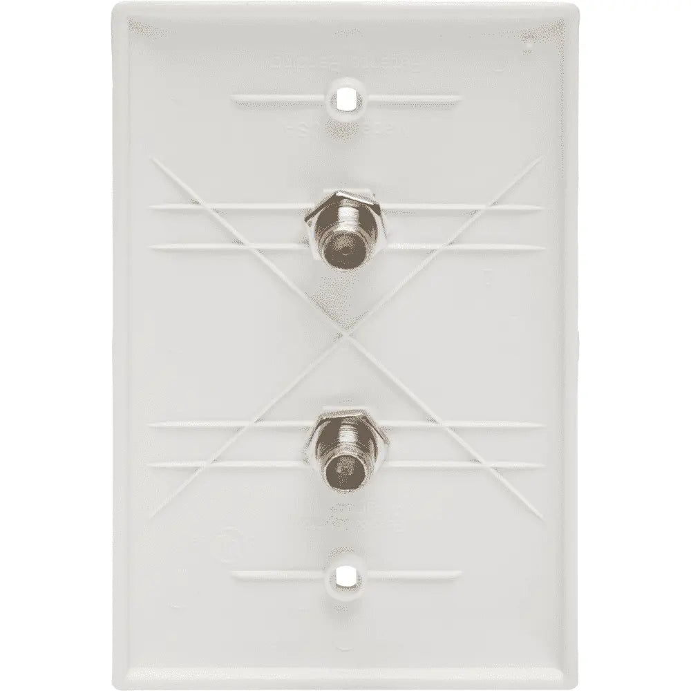 LEGRAND Pass & Seymour TPCATV2W Single-Gang Pre-Configured Wall Plate with Two F-Type Couplers