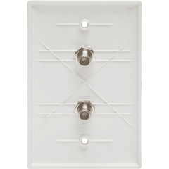LEGRAND Pass & Seymour TPCATV2W Single-Gang Pre-Configured Wall Plate with Two F-Type Couplers