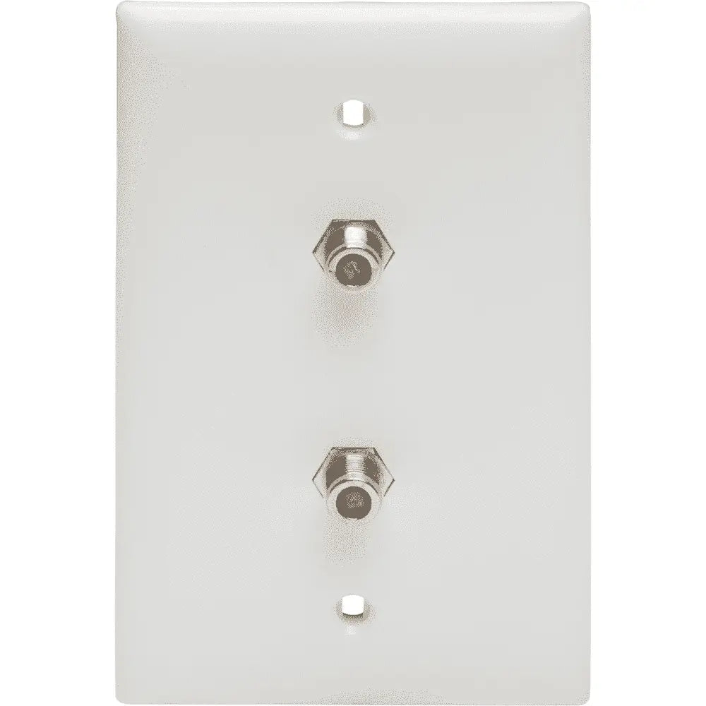 LEGRAND Pass & Seymour TPCATV2W Single-Gang Pre-Configured Wall Plate with Two F-Type Couplers