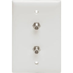 LEGRAND Pass & Seymour TPCATV2W Single-Gang Pre-Configured Wall Plate with Two F-Type Couplers