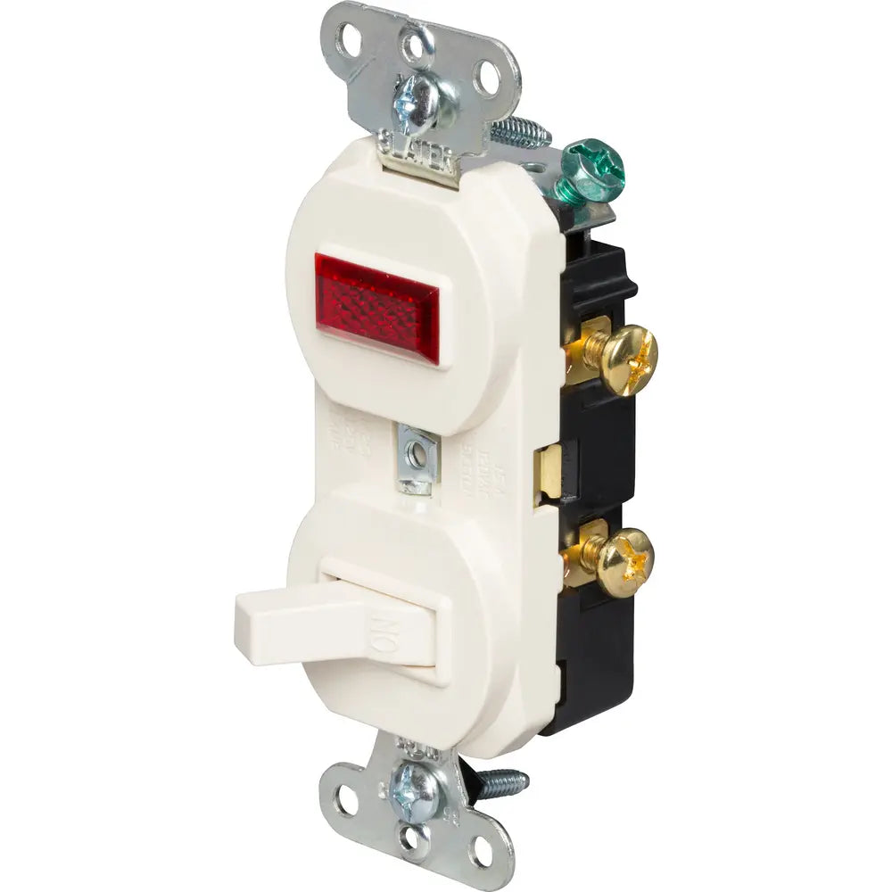 LEGRAND Pass & Seymour 692LAG Single-Pole Combination Switch and Pilot Light, Light Almond