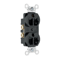LEGRAND Pass & Seymour 5362-BK Hard Use Spec-Grade Duplex Receptacle, Back and Side Wire, 20A, 125VAC