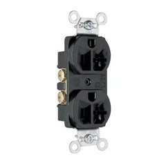 LEGRAND Pass & Seymour 5362-BK Hard Use Spec-Grade Duplex Receptacle, Back and Side Wire, 20A, 125VAC