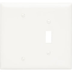 LEGRAND Pass & Seymour TPJ113LA Combination Wall Plate, 1-Toggle Switch, 1-Blank, 2-Gang, Light Almond