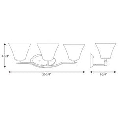 PROGRESS LIGHTING Progress Lighting P2006-09 Bravo 3 Light 100W Vanity Light Fixture