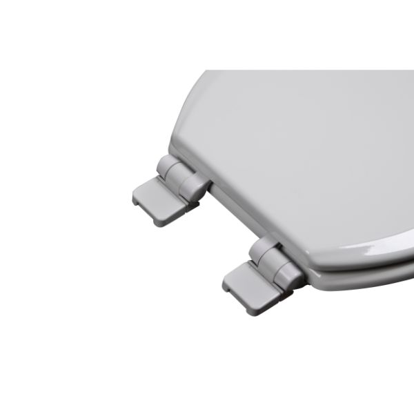 PLUMBING TECHNOLOGIES Plumbing Technologies 371-00 PlumbTech Slow Close Elongated Commercial Plastic Heavy Duty Toilet Seat Open Front With Cover
