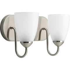 PROGRESS LIGHTING Progress Lighting P2707-09 Gather 2 Light 100W Vanity Light Fixture Brushed Nickel