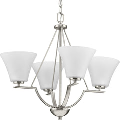 PROGRESS LIGHTING Progress Lighting P4622-09 Bravo 4 Light 100W Chandelier Brushed Nickel