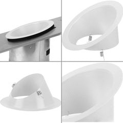 PROGRESS LIGHTING Progress Lighting P806008-028 Slope Baffle Trim 6-Inch 120 Volt AC Satin White/Powder Coated