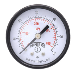 WINTERS INSTRUMENTS Winters Instruments PEM1405 1/4 NPT Pressure Gauge 0 to 60 PSI