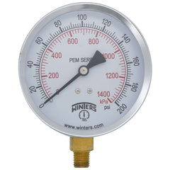 WINTERS INSTRUMENTS Winters Instruments PEM225 4 PEM Dual Scale Economy Pressure Gauge 0-200 PSI