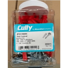 MINERALLAC Minerallac 39911 Conical Light Duty Anchor Kit #10 x 1 in Screw 1/4 in Drill