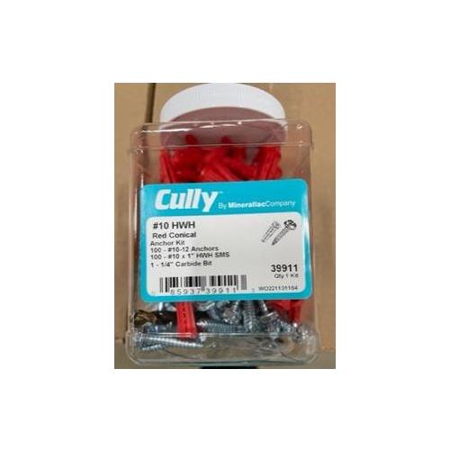 MINERALLAC Minerallac 39911 Conical Light Duty Anchor Kit #10 x 1 in Screw 1/4 in Drill