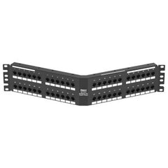 NETKEY NetKey NKA6XPPG48Y Patch Panel Steel Cat 6A 48-Port 2 RU Angled Unshielded Black