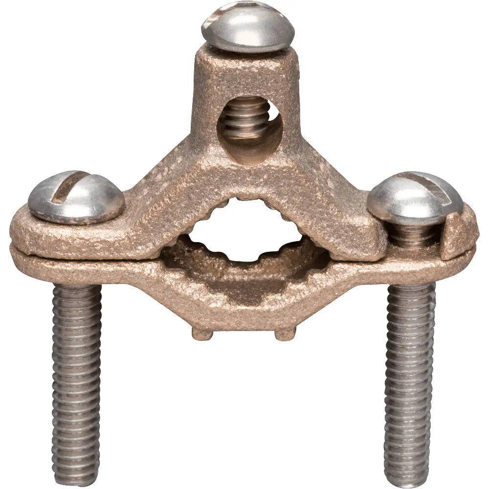 NSI NSI G-1-SDB Heavy Duty Bronze Ground Clamp for Direct Burial, 10 to 2 AWG Conductor