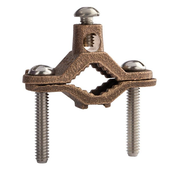 NSI NSI G-1-SDB Heavy Duty Bronze Ground Clamp for Direct Burial, 10 to 2 AWG Conductor