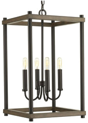 PROGRESS LIGHTING Progress Lighting P500088-020 Fontayne 60W 4-Light Candelabra E-12 Incandescent Pendant Light in Antique Bronze