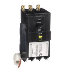 SCHNEIDER ELECTRIC Square D QOB320GFI 3-Pole 20 Amp 120/240 Volt Ground Fault Miniature Circuit Breaker