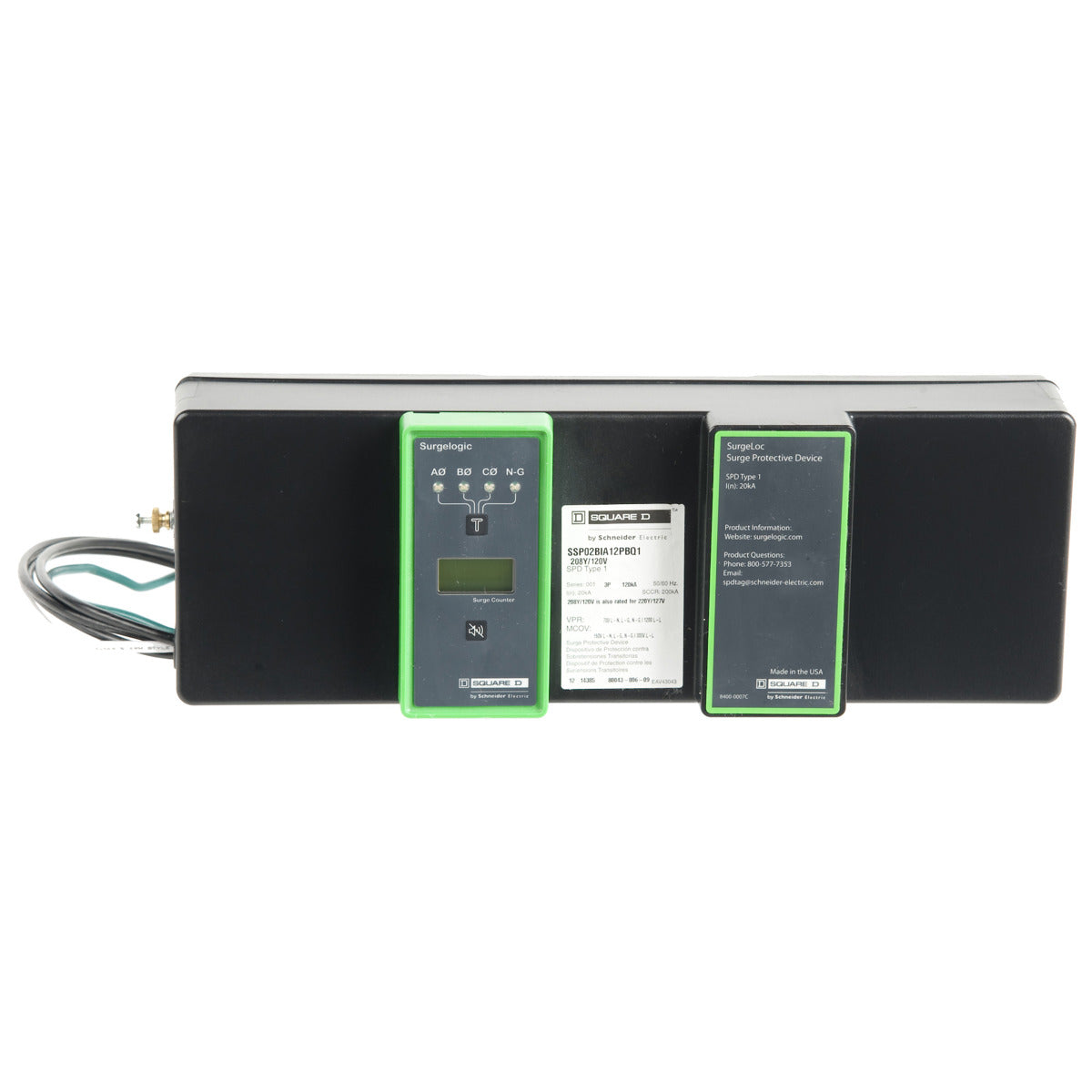 SCHNEIDER ELECTRIC Square D SSP02SBA12D Surge protection device Surgelogic Surgeloc 120kA 208Y/120VAC 3 phase 4 wire SPD type 1