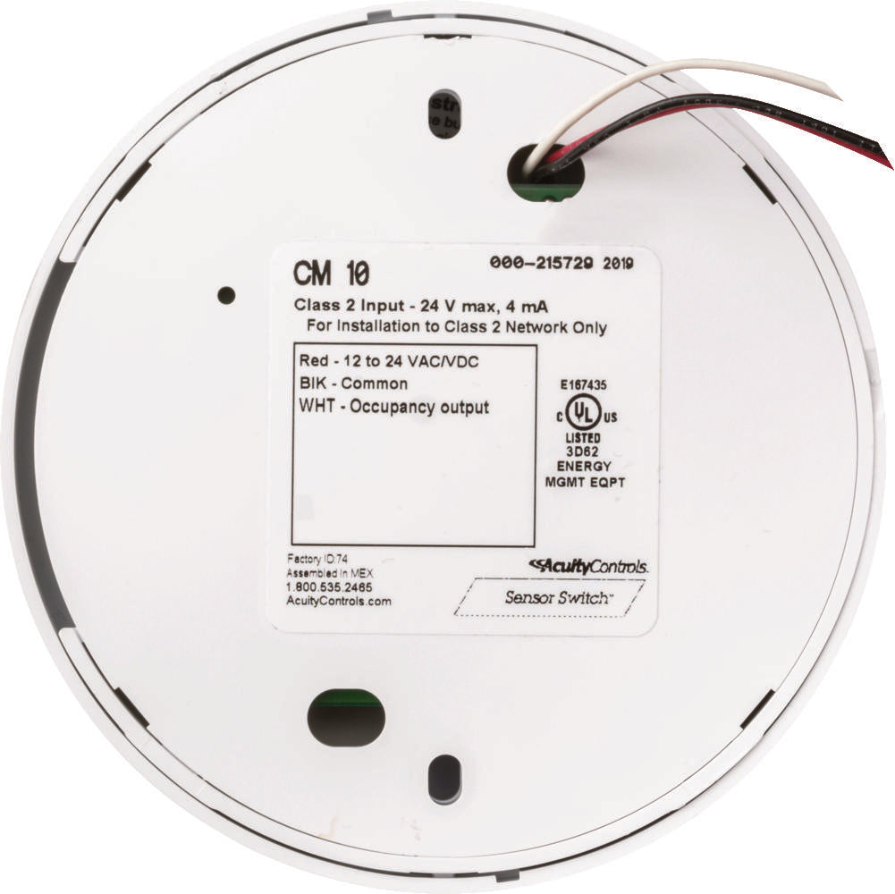 SENSORSWITCH SensorSwitch CMR-10 Sensor Switch CMR 10 120/277 VAC 360 Degrees Large Motion White 1-Gang Ceiling Mount Sensor
