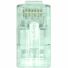 SIMPLY45 Simply45 S45-1605P Pro Series Pass-Through RJ45 Modular Plug with Cap45 for CAT6 UTP Unshielded, 500-Piece Jar, Green Tint