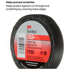 TEMFLEX Temflex 1755-3/4X60FT-20RLS Temflex Cotton Friction Tape Black 3/4 in x 60 ft