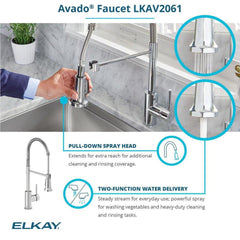 ELKAY Elkay EFRU311610TFC Crosstown 16 Gauge Stainless Steel 32-1/2 x 18 x 10 Single Bowl Undermount Sink Kit with Faucet