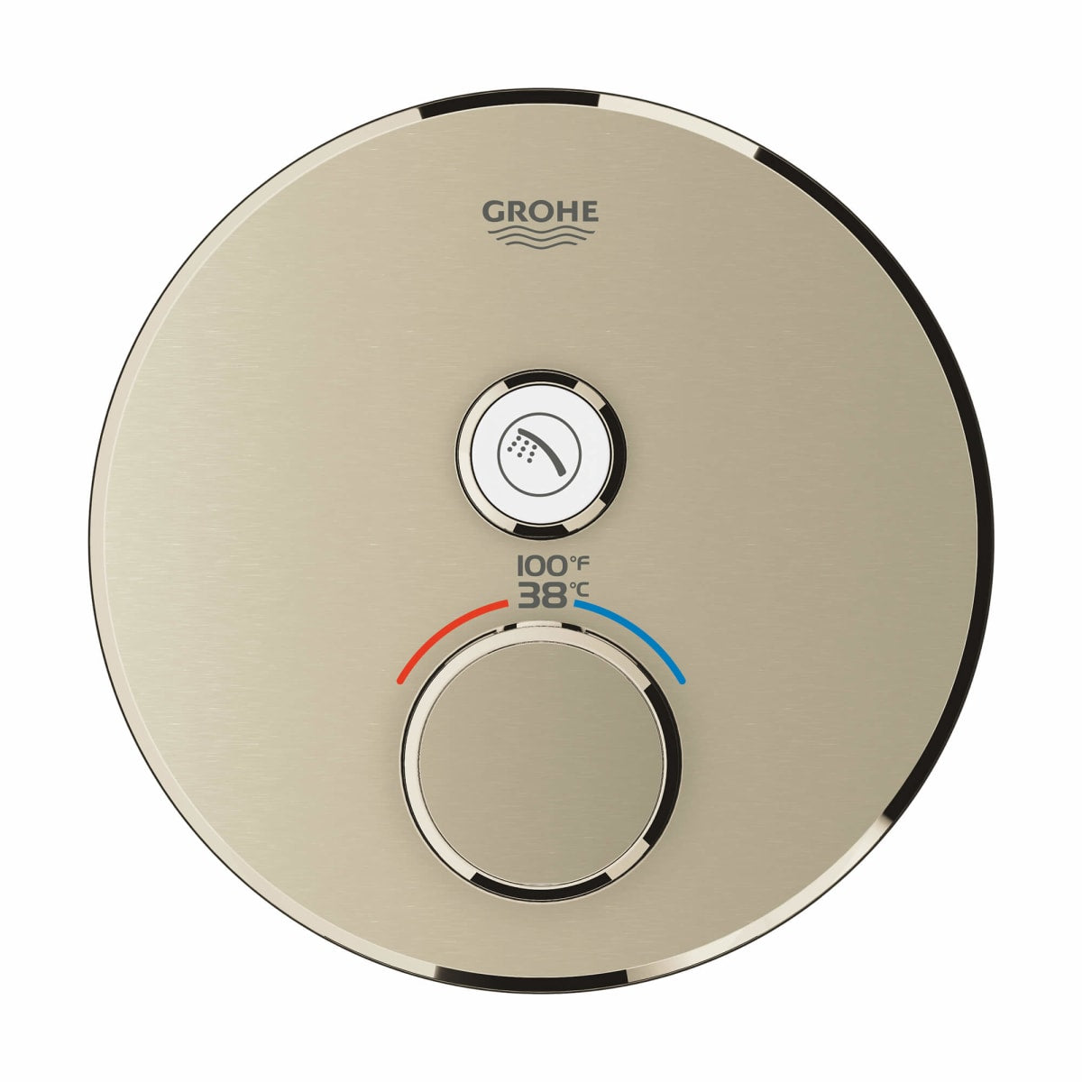 GROHE Grohe 29136EN0 Grohtherm Two Handle Thermostatic Valve Trim in Brushed Nickel