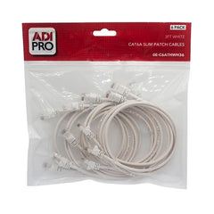 ADI PRO ADI PRO 0E-C6ATHWH36 C6A Slim Patch Cable, 3', 6-Pack, White
