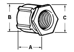 BRIDGEPORT Bridgeport 1121-AL Coupling, Conduit, Three-Piece, Aluminum, Size 1/2 Inch